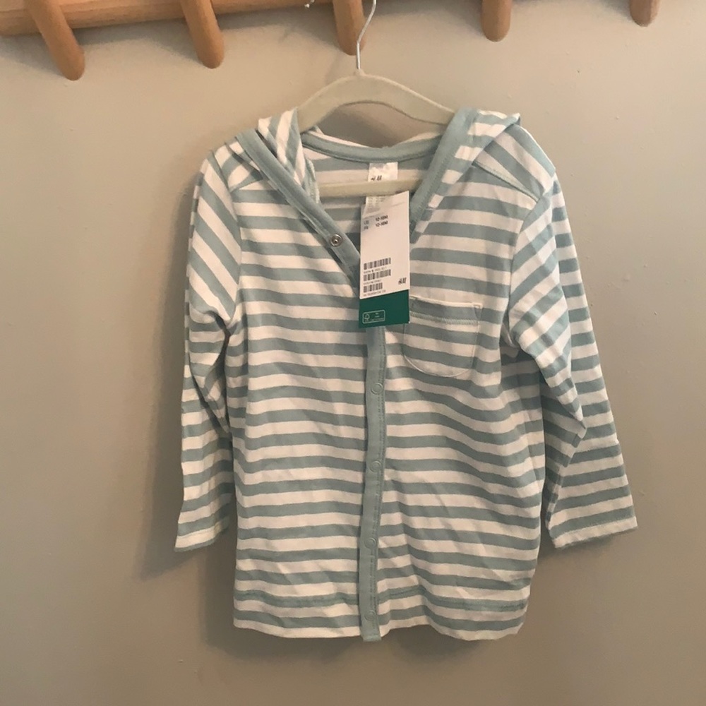 H&M Toddler Hooded Button Up Shirt Size 12-18 months